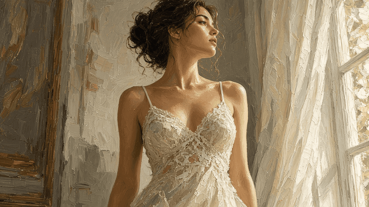Slip dress ren & tinh thần lingerie dressing — khung 1