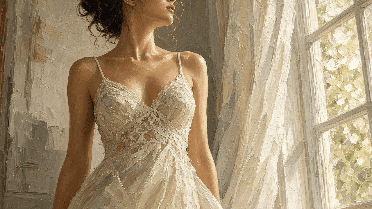 Slip dress ren & tinh thần lingerie dressing — khung 3